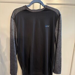 Greg Norman Attack Life Size S Black and Gray Long Sleeve Athletic Top medium